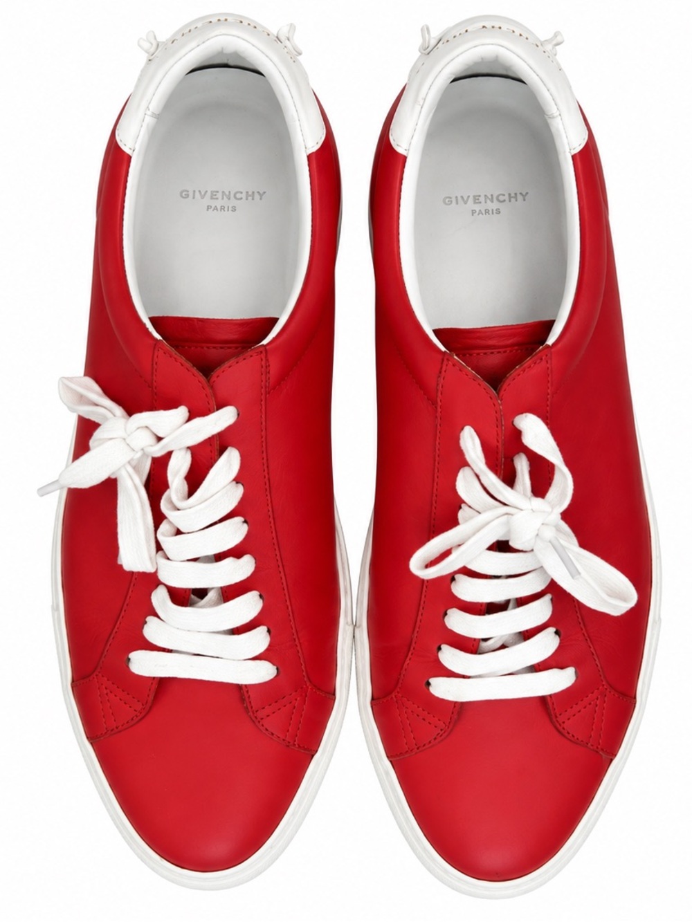 Givenchy Men’s Size 46 Red and White Leather Low-Top Sneakers
